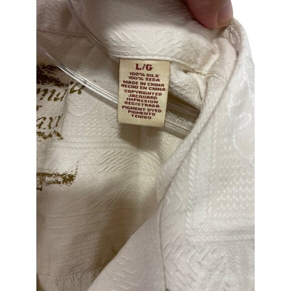 Jamaica Jaxx Shirt Adult Medium Beige Tan Button Up Casual Hawaiian Silk Men’s L - Picture 5 of 7